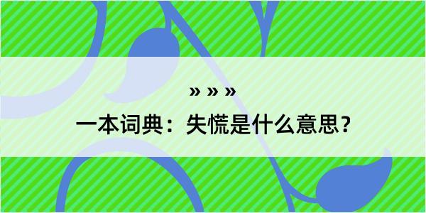 一本词典：失慌是什么意思？