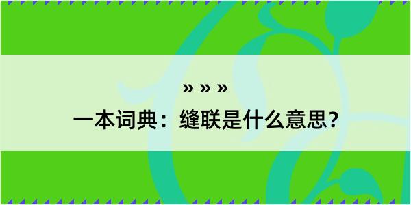 一本词典：缝联是什么意思？