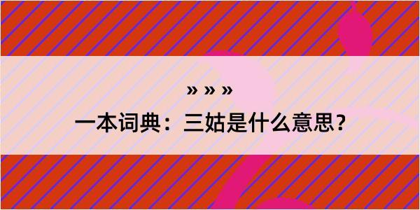 一本词典：三姑是什么意思？