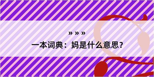 一本词典：妈是什么意思？