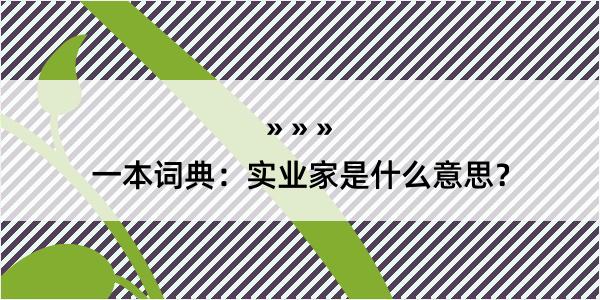 一本词典：实业家是什么意思？