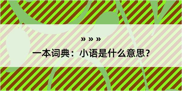 一本词典：小语是什么意思？