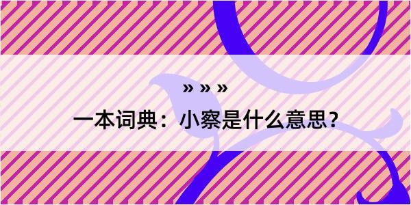 一本词典：小察是什么意思？