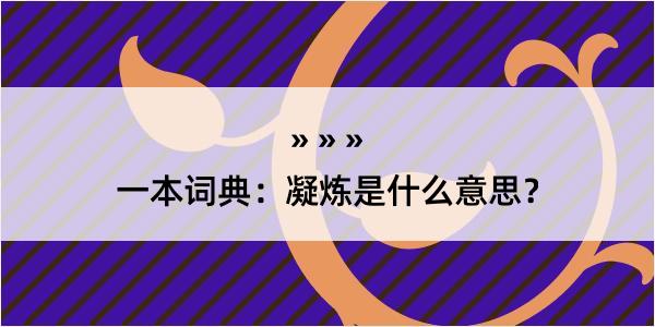 一本词典：凝炼是什么意思？