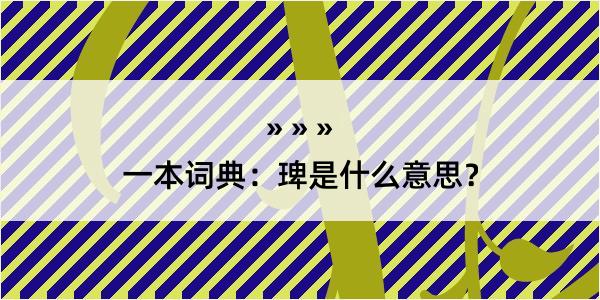 一本词典：琕是什么意思？