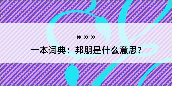 一本词典：邦朋是什么意思？