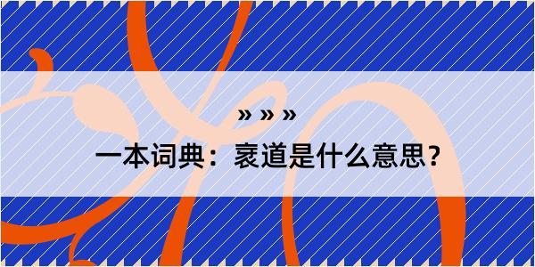 一本词典：衺道是什么意思？