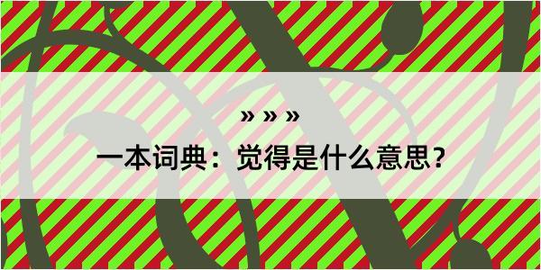 一本词典：觉得是什么意思？