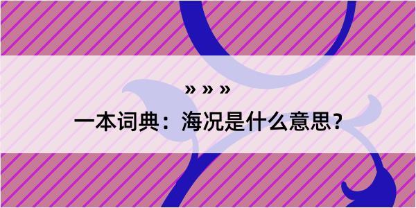 一本词典：海况是什么意思？