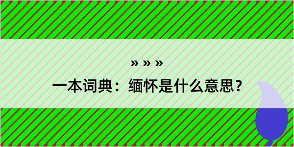 一本词典：缅怀是什么意思？