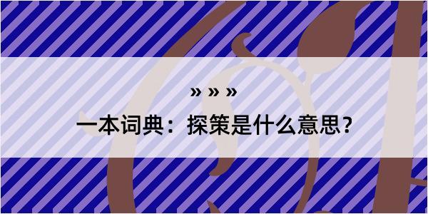 一本词典：探策是什么意思？