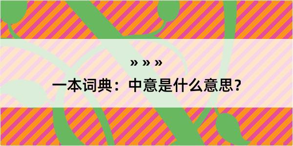 一本词典：中意是什么意思？