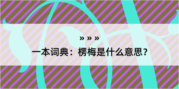 一本词典：楞梅是什么意思？