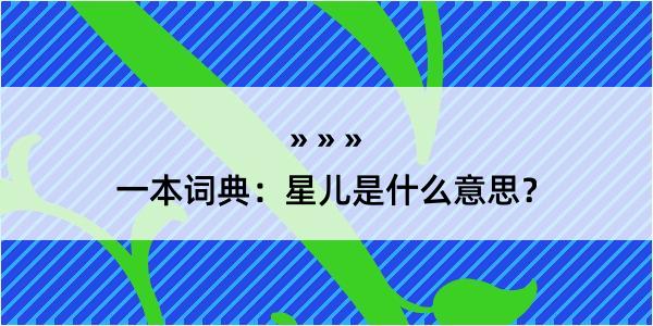 一本词典：星儿是什么意思？