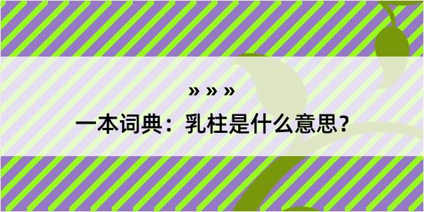 一本词典：乳柱是什么意思？