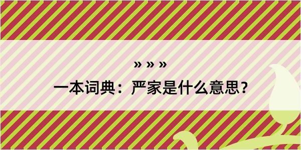 一本词典：严家是什么意思？