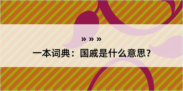 一本词典：国戚是什么意思？