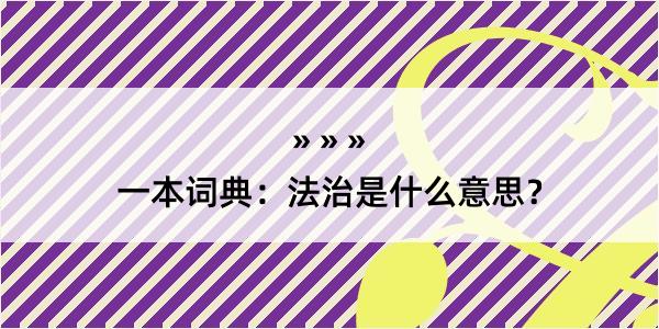 一本词典：法治是什么意思？