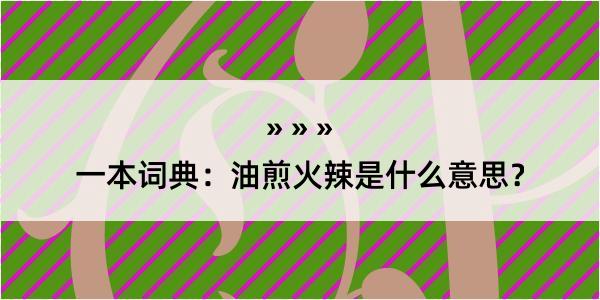 一本词典：油煎火辣是什么意思？