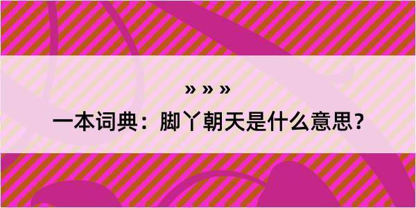 一本词典：脚丫朝天是什么意思？