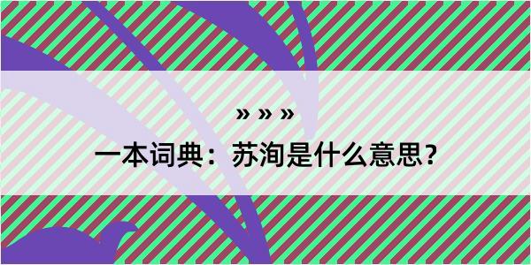 一本词典：苏洵是什么意思？