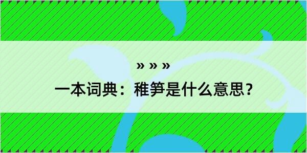 一本词典：稚笋是什么意思？