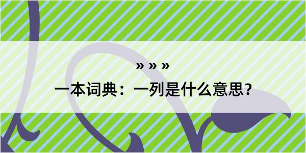 一本词典：一列是什么意思？