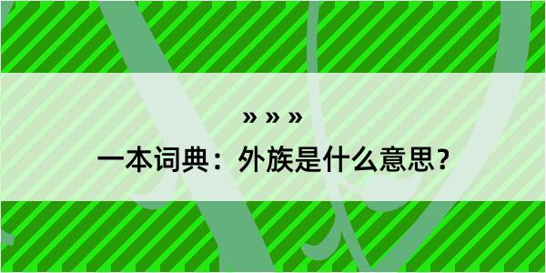 一本词典：外族是什么意思？