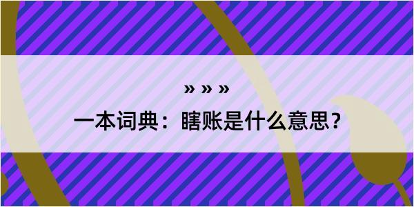 一本词典：瞎账是什么意思？