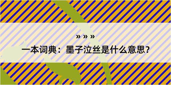 一本词典：墨子泣丝是什么意思？