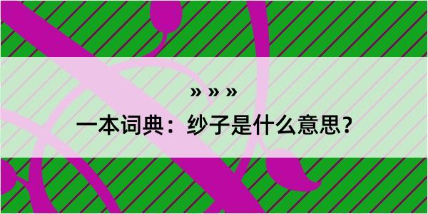 一本词典：纱子是什么意思？