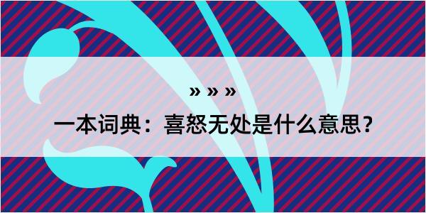 一本词典：喜怒无处是什么意思？