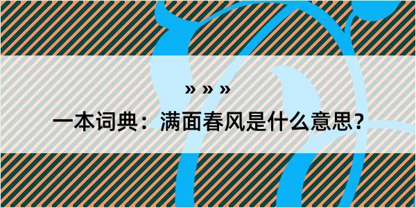 一本词典：满面春风是什么意思？