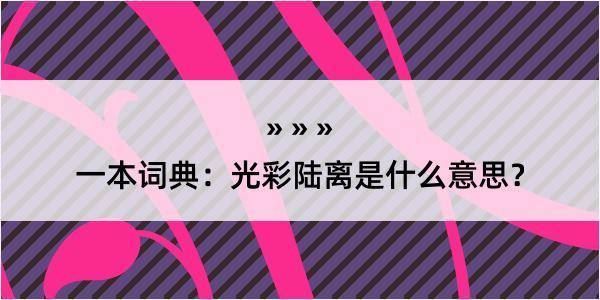 一本词典：光彩陆离是什么意思？