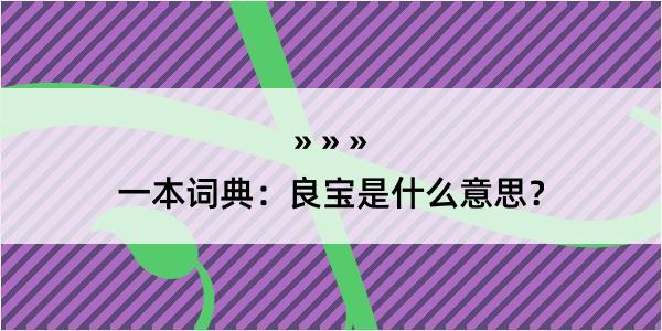 一本词典：良宝是什么意思？