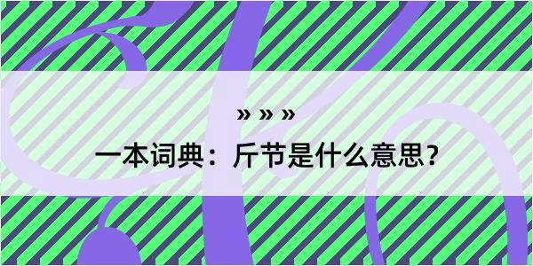 一本词典：斤节是什么意思？