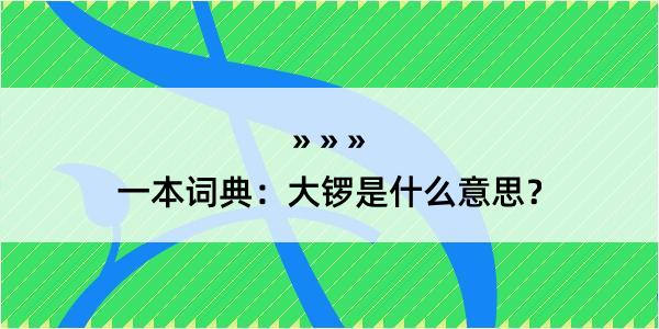 一本词典：大锣是什么意思？