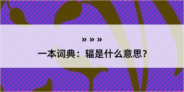 一本词典：辐是什么意思？