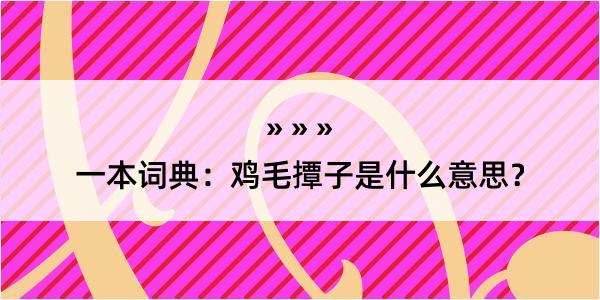 一本词典：鸡毛撢子是什么意思？