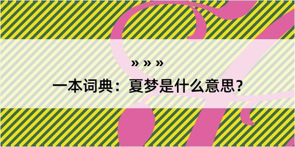 一本词典：夏梦是什么意思？