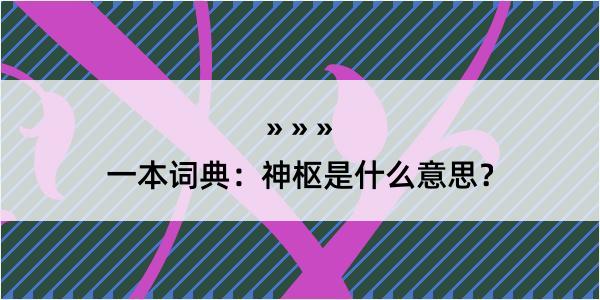 一本词典：神枢是什么意思？