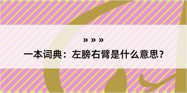 一本词典：左膀右臂是什么意思？