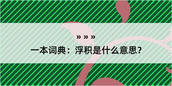 一本词典：浮积是什么意思？