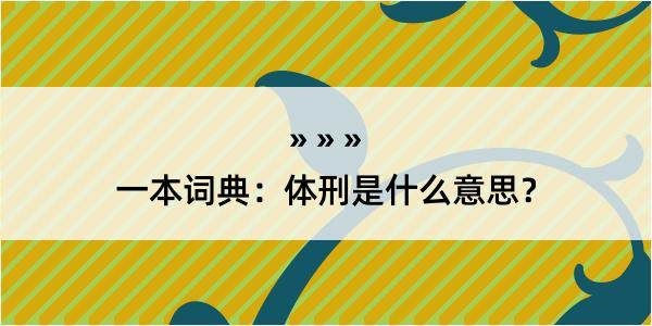 一本词典：体刑是什么意思？