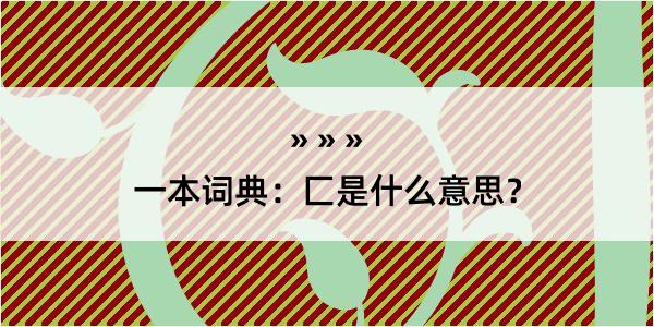 一本词典：匚是什么意思？