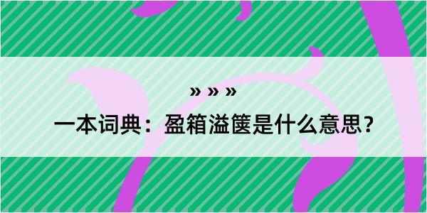 一本词典：盈箱溢箧是什么意思？