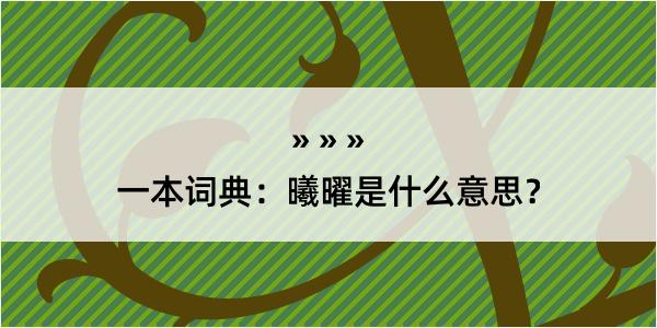 一本词典：曦曜是什么意思？