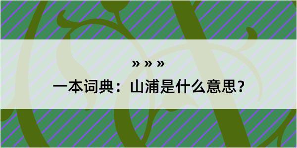 一本词典：山浦是什么意思？