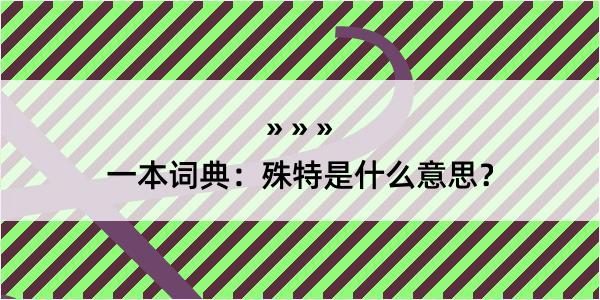 一本词典：殊特是什么意思？