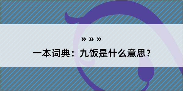 一本词典：九饭是什么意思？